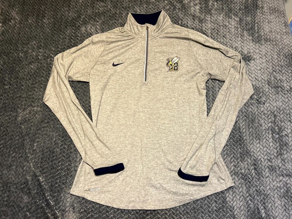Nike DriFit Jacket Men's Large Grey Montana State University Billings 1/4 Zipper